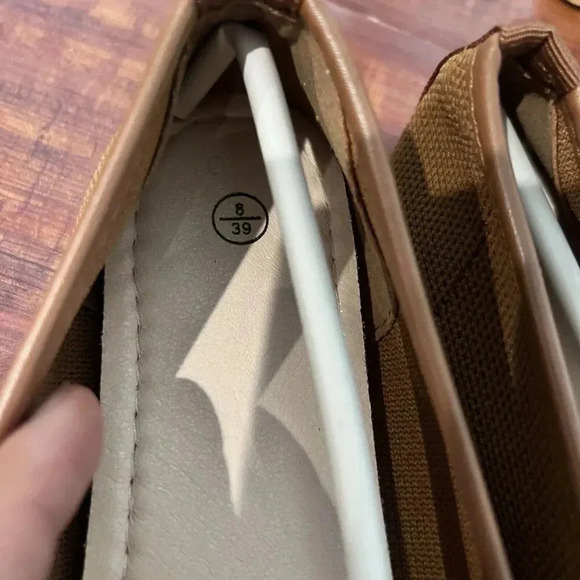 Womens Brown Mesh Pointed Toe Flat Sz US 8 NWOT Minimalist Old Money Classic - Picture 5 of 7